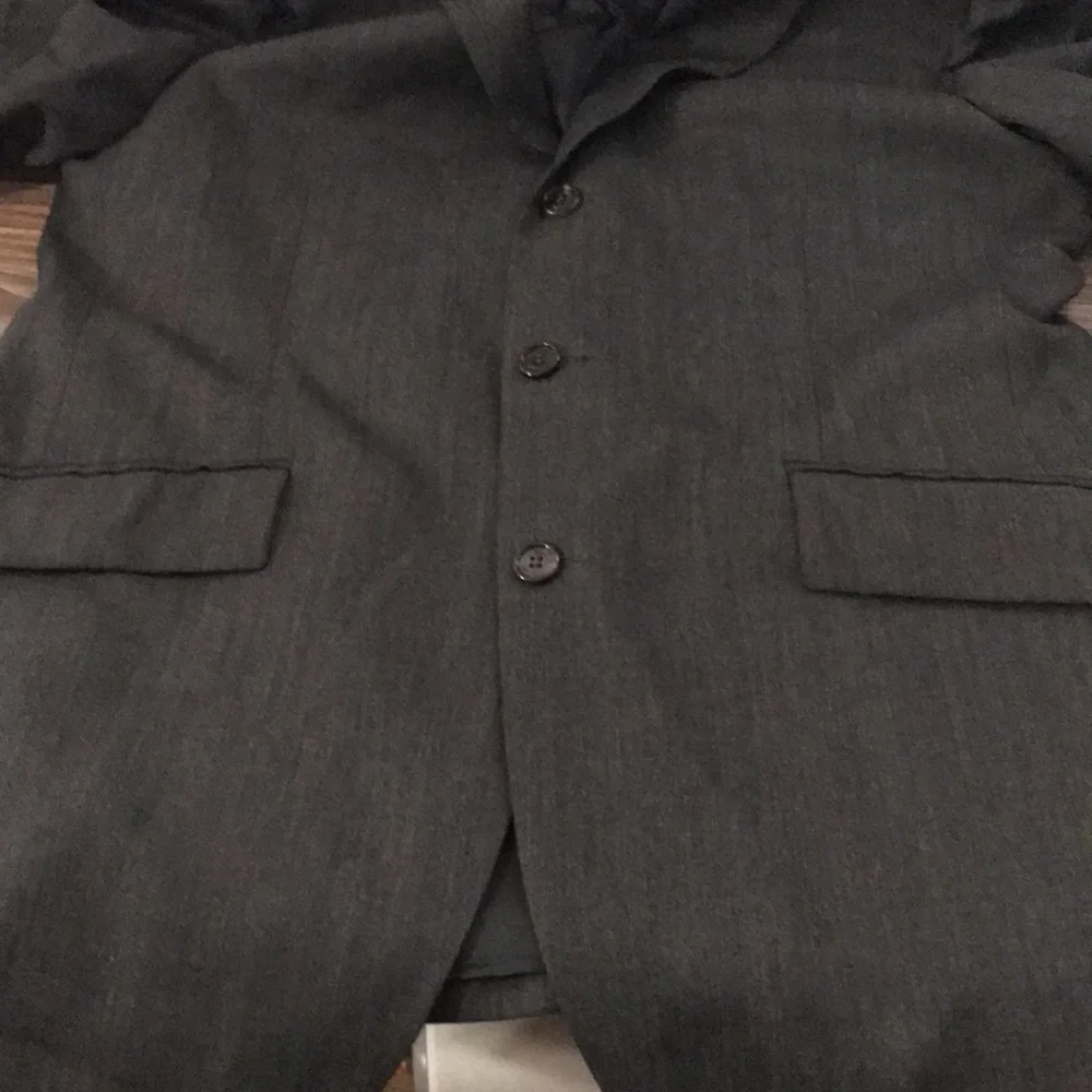 Burberry Virgin Wool Men's Charcoal Suit Jacket & Pants - Size 54